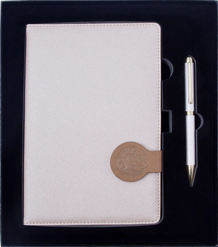 New arrival office ladies paper stationery PU notebook gift set with pen
