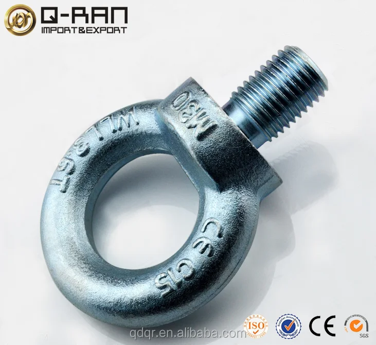 
Rigging Factory Galvanised Din580 Wire Eye Bolt, Eyelet Bolts 