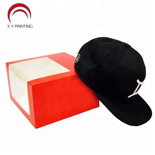 
Custom Logo Printed Folding PVC Window Paper Cap Hat Box Plastic Packaging Gift Boxes 