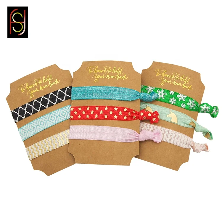 Wholesale fashion printed flat elastic rubber band hair