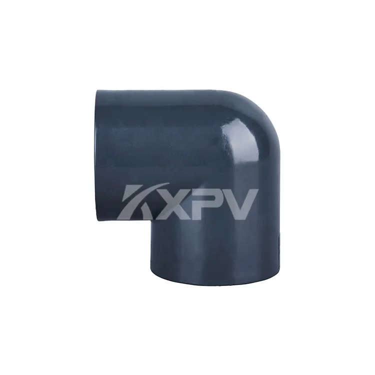 Custom Long Radius Industrial PN16 Plastic Pipe Fittings Round UPVC 3d 90 Degree Elbow
