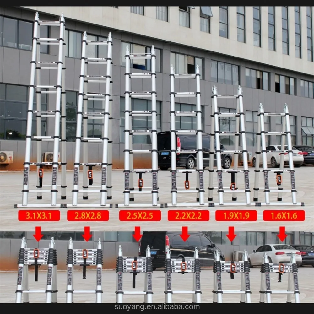 new design EN131-6 aluminium telescopic ladder/werner ladder/ladder parts