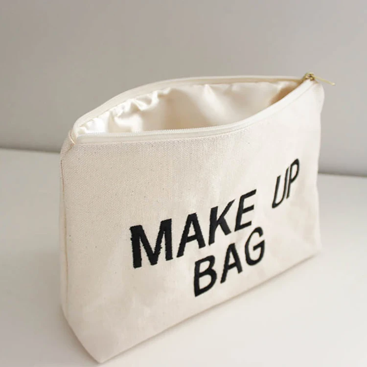 Оптовая продажа, индивидуальная холщовая косметичка monogram с молнией