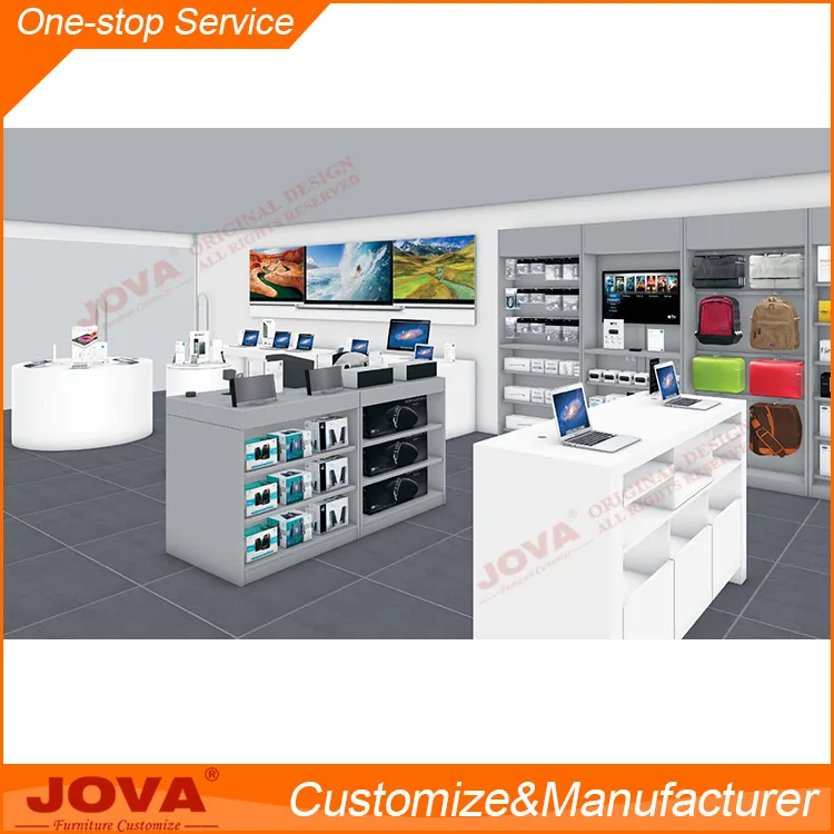 Custom computer retail table computer shop showcase decoration and counter design