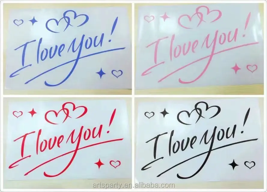 Cheap price happy wedding die cut sticker for party decoration happy wedding sticker