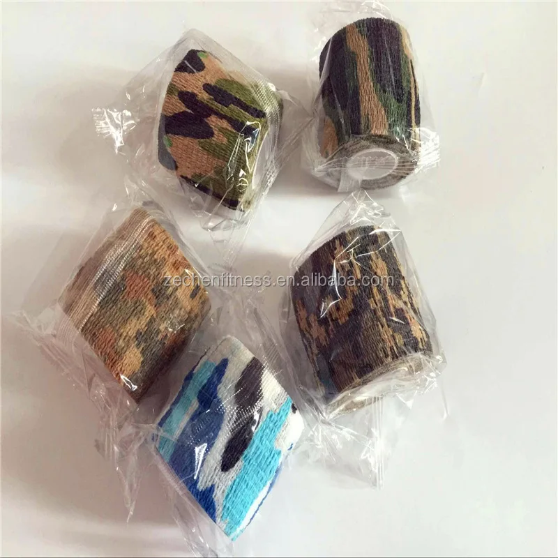 Self adhesive elastic breathable non woven cohesive first aid bandage Camouflage waterproof wrap tape