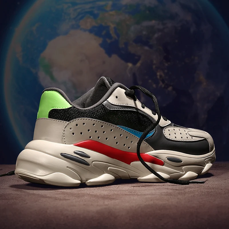 
2019 New Style Clunky Sneaker Men Old School Dad Shoe Fashion Casual Shoe Thick Bottom Height Increasing Shoe 