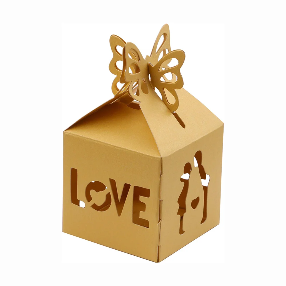 Wedding Gift Box Set of 50 Easy to Assemble Wedding Favors Gift Wrap Boxes for Guests Snack Food Candy