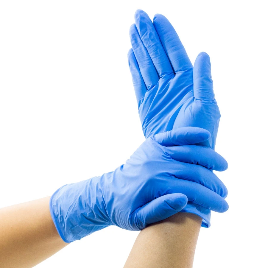 Produces Comfortable And Durable Blue Pure Nitrile Disposable Gloves Eaxmination