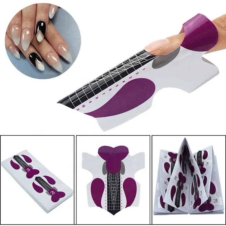 
Professional Stiletto Paper Nail Form Acrylic Curve Round UV Gel Extension Reusable Nail Art Form 