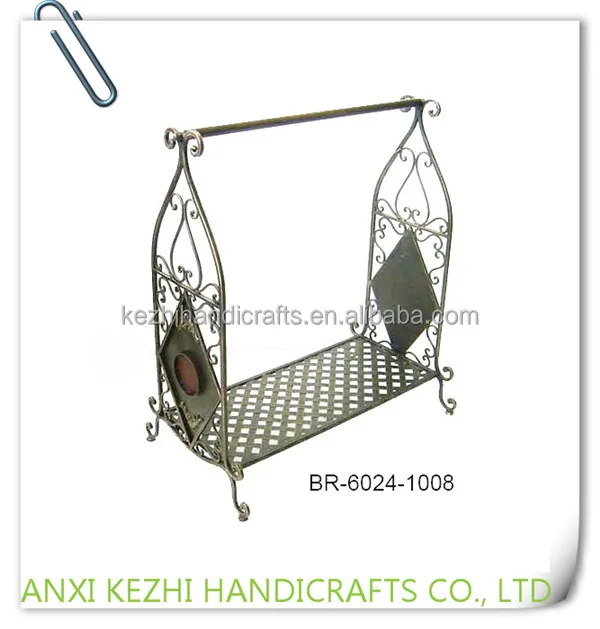 
LC-84049 Bathroom wrought iron metal floor standing towel rack 