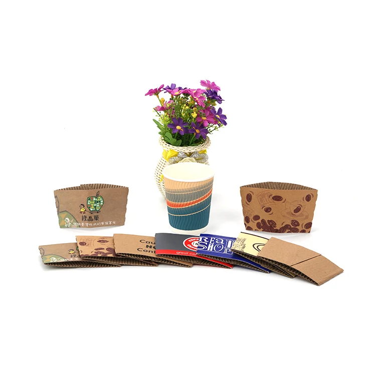 disposable printed paper coffee cup sleeve
