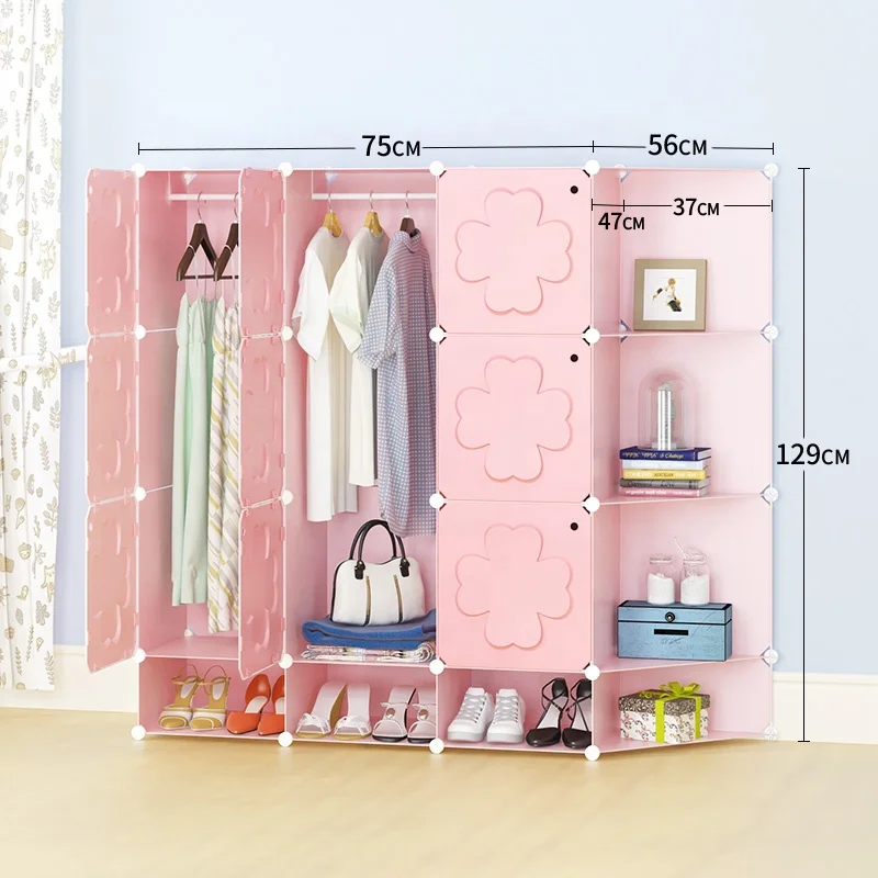 Plastic pp material cube wardrobe clothes storage organizer