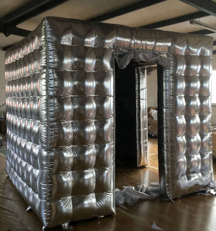 Silver inflatable photo booth decoration event advertising inflatable