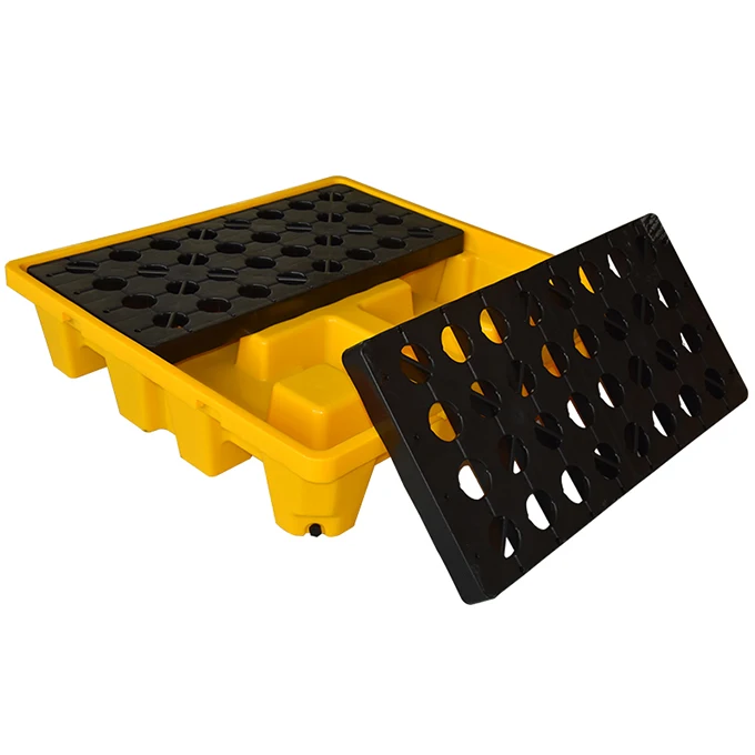 Spill pallet for drum  best sale plastic 4 drum oil spill pallet 1300x1300x150mm