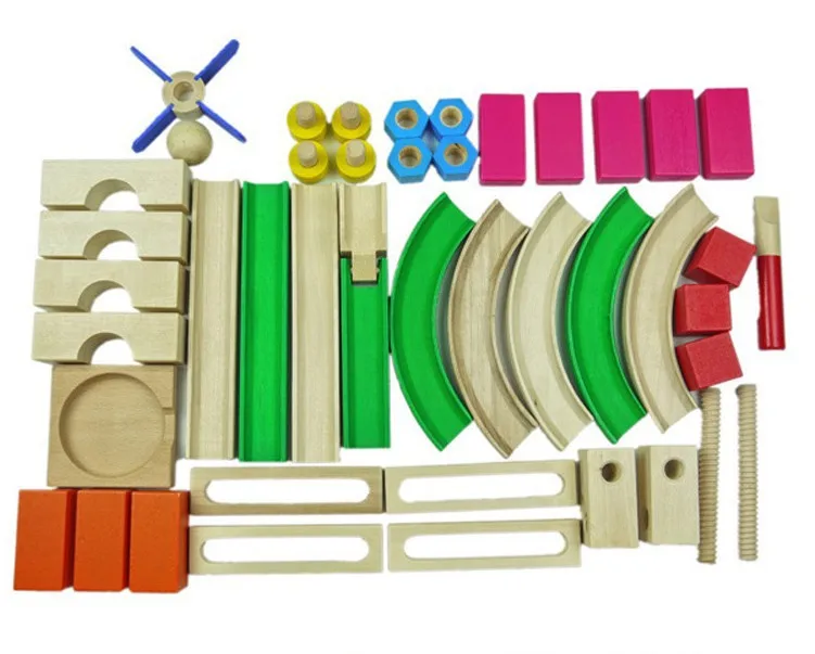 2021 Zhejiang wooden toys Roller coaster track toys set for the kids play Educational toys WTS009