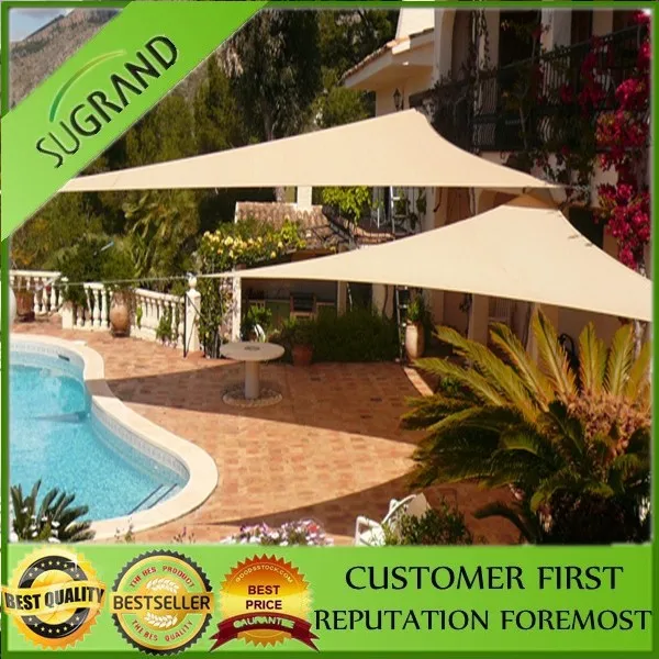 Цветной садовый треугольный водонепроницаемый затеняющий парус затеняющая сетка ткань