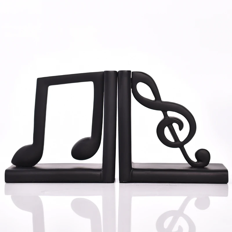 funny design musical note resin bookend faux metal bookend