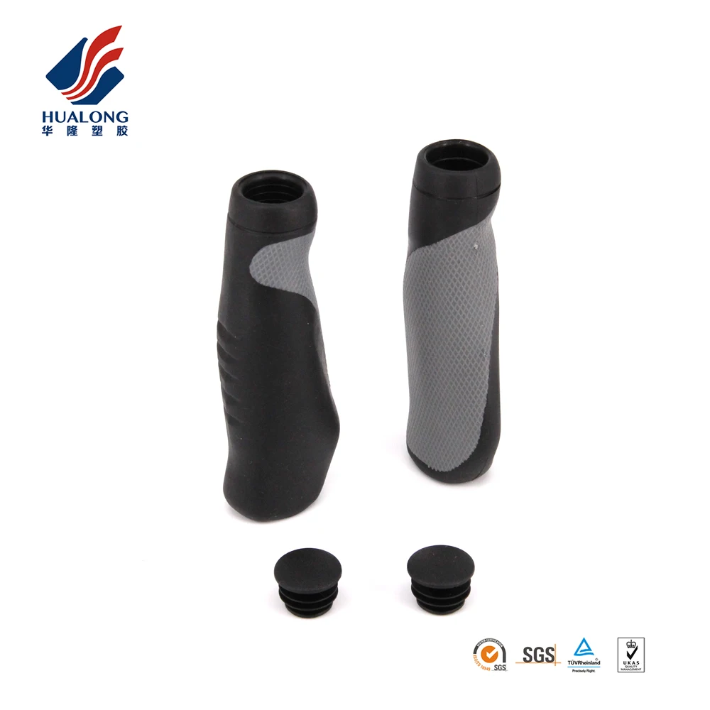 Ningbo HUALONG bicycle parts black-grey two colors combination ergonomic bmx bicycle grips