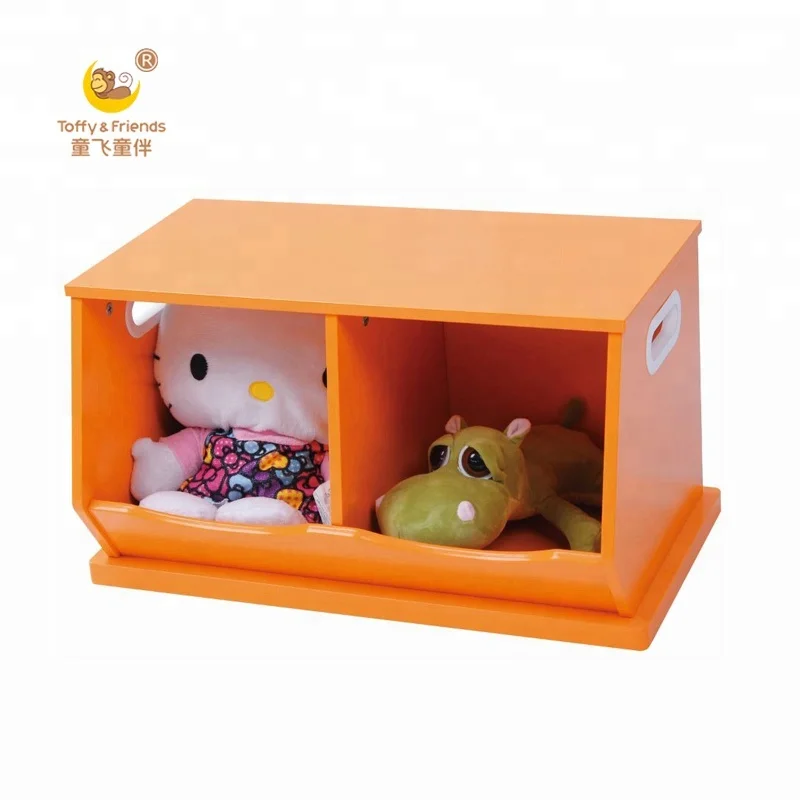Toffy & Friends Wooden stacked kids toy storage organizer boxes