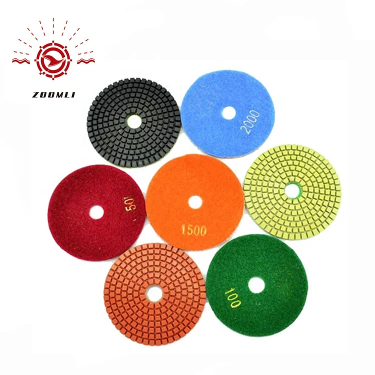 High Efficiency 100mm Stone Polish Pad Polishing Pad 3 Step Polishing Pad For Granite,Marble