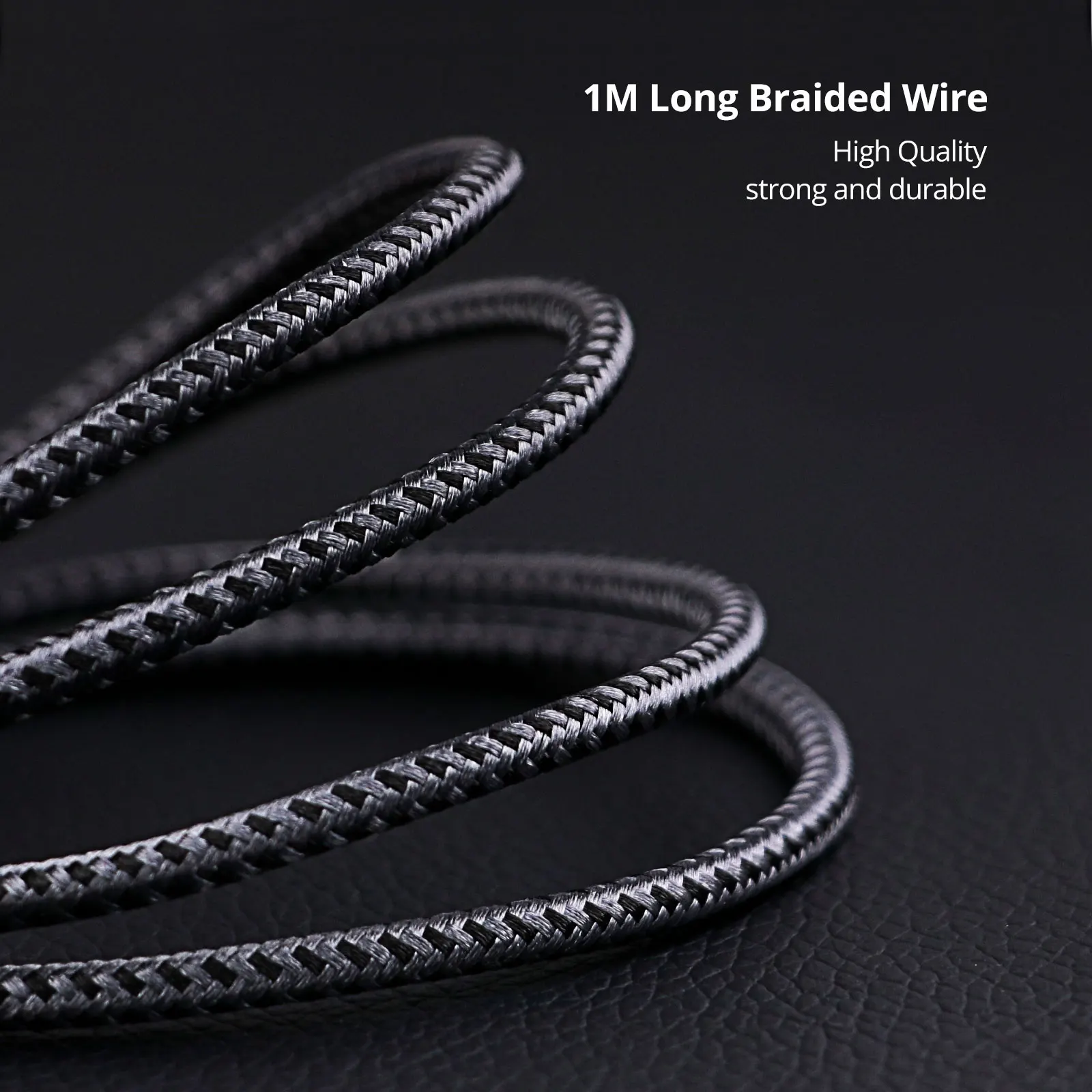 
3ft MFi certified Nylon braided USB A to 8pin C89 charging cable 5V 2.4A Aluminum alloy shell for iPhone XR 