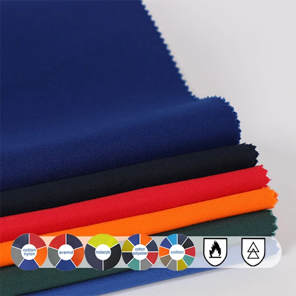 factory hv fluorescent yellow modacrylic/cotton flame resistant material fabric for workwear