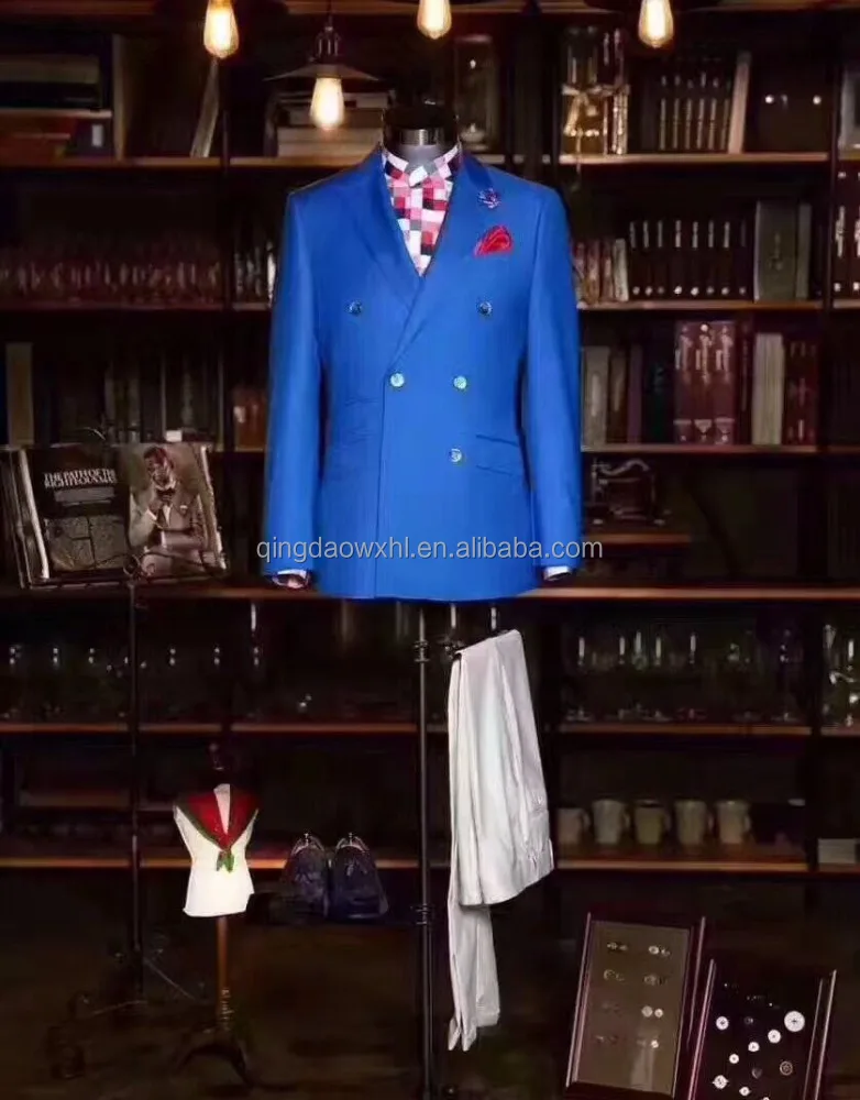 Wholesale Men Suit Blazer Anti-Shrink Striped Double Breasted Men Suit