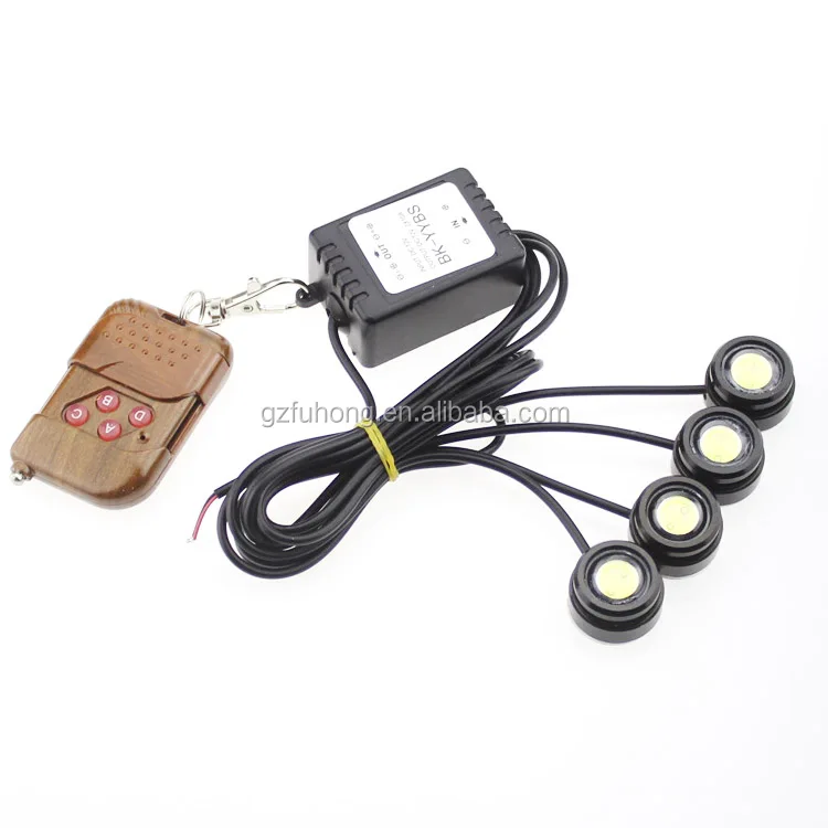 
Led 4*1.5W Car Strobe Flash Fog Daytime Running Light Eagle Eyes with Remote Control drl 