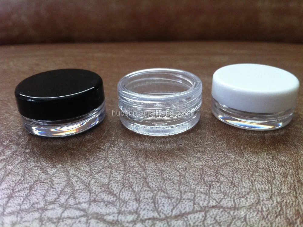 Hot sale round 10 ml PS plastic customized skin care empty cosmetic packaging reusable