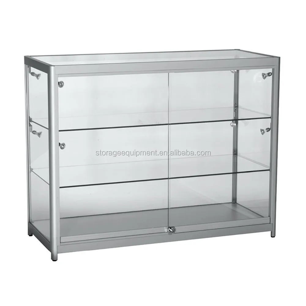 mobile shop display counter with glass sliding door