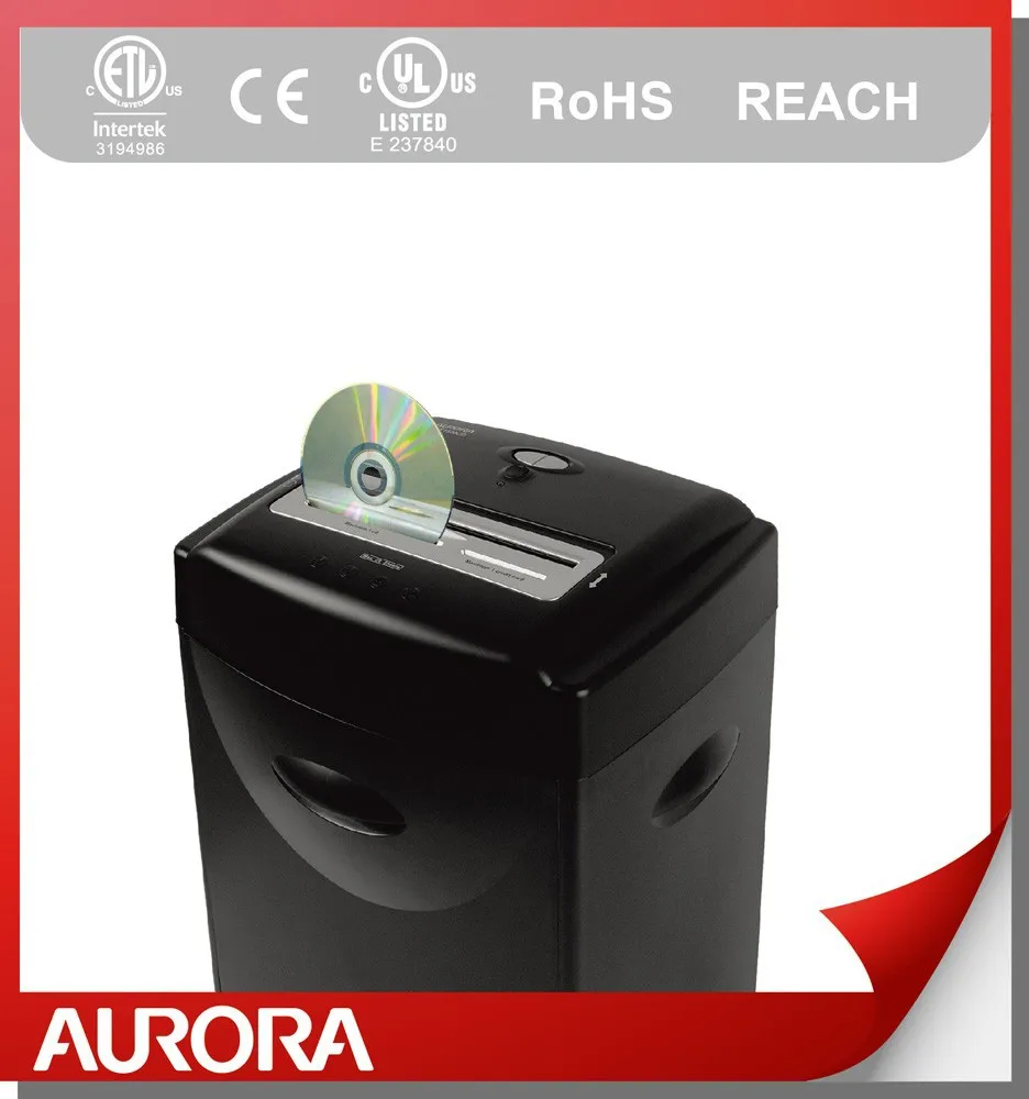Aurora AS1500CD Plastic Paper Shredder, 15 sheet (A4) Cross cut 4x30mm,Medium Duty Shredding machine for Office & SOHO