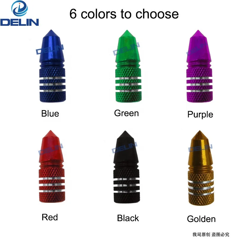 Multi-Color Aluminum Alloy Bullet shape Presta Valve Cap Dust Covers French Style Presta for Bike Tire Valve Caps