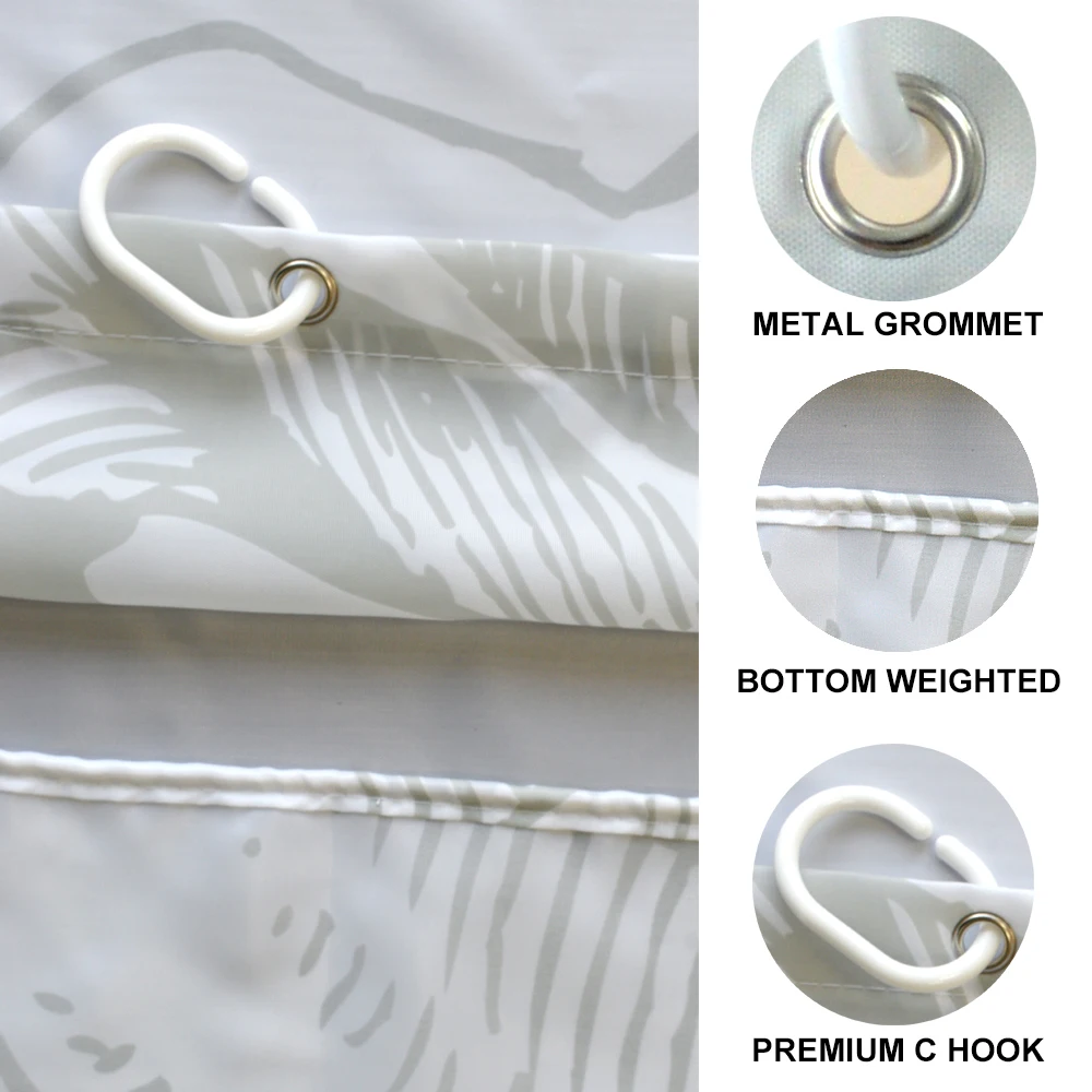 Professional Factory Made Custom Print Creative 3D Bathroom Curtain