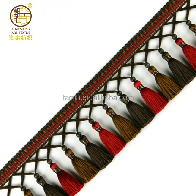 
Decorative Tassel Furniture Decor Carpet Trim Polyester Yarn 