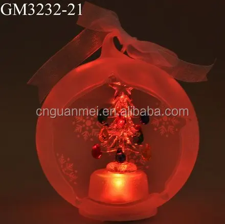 Свет изменение декоративные стеклянный шар с рождественская елка