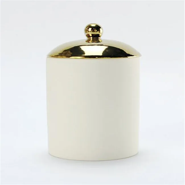 Хит продаж, керамические подсвечники чистого цвета/оптовая цена, керамические подсвечники с золотыми крышками