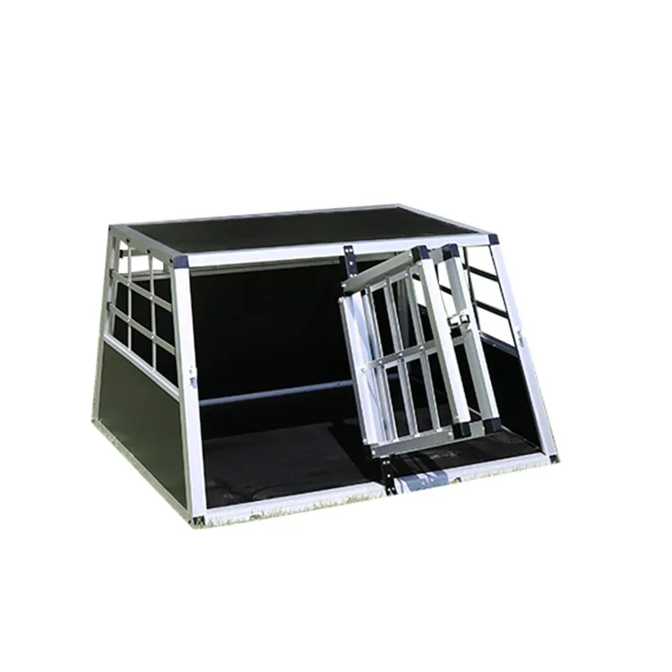 Doors Crate Pet Carriers Houses Transport Car Travel Metal Small Aluminum Double Dog Cage
