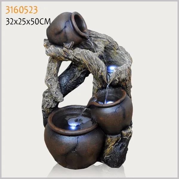 2017 polyresin solar garden fountains