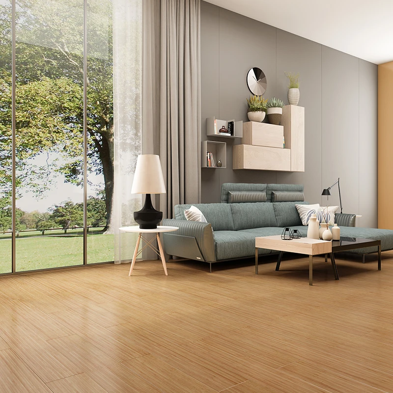 Indoor T&G  Click System Carbonized Strand Woven Bamboo Flooring For Bedroom.