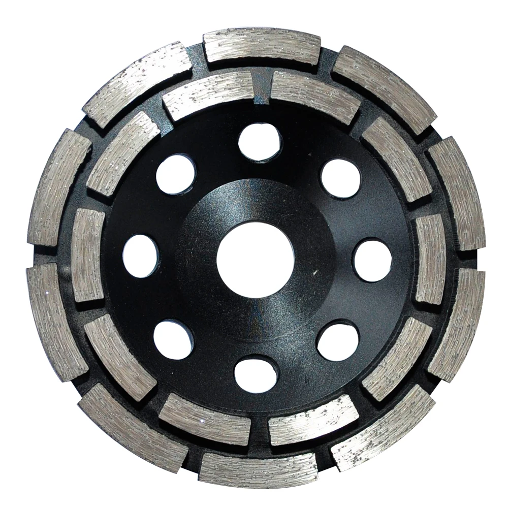 Trade Assurance Segmented Double Row Diamond Cup Grinding Wheel For Stone Marble Granite Concrete