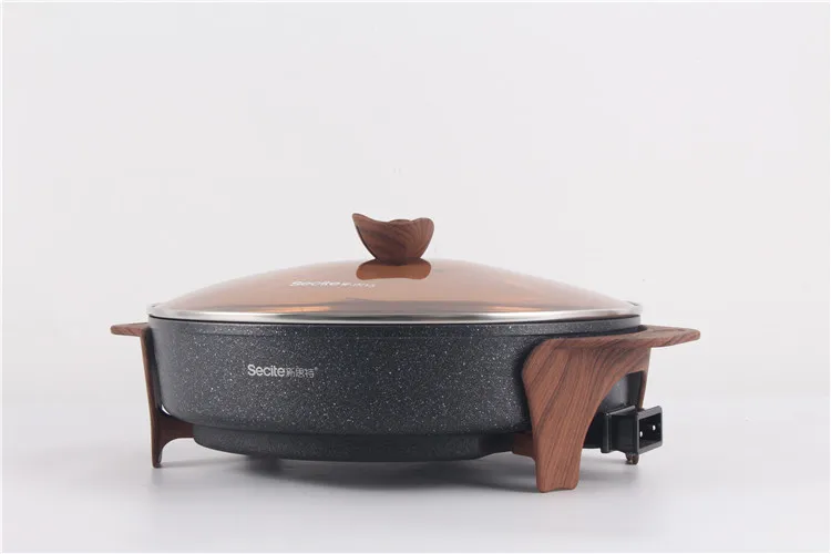 40cm Round CE Multi CE Temper Glass Frying Hot Pot Electric Pizza Pan