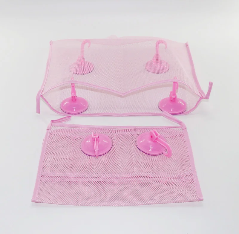 Baby Toddler Quick Dry Hanging Mesh Bath Tub Toys Organizer Net Mesh Bath Toy Storage Bag Holder Pocket With Suction Cups