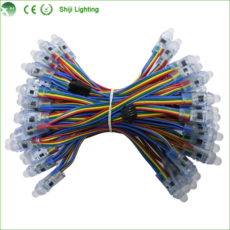 Factory Wholesale 12mm LED Pixel Light ws2811 Full Color DC5V 0.3W 5v pixel 8mm led lights christmas lights