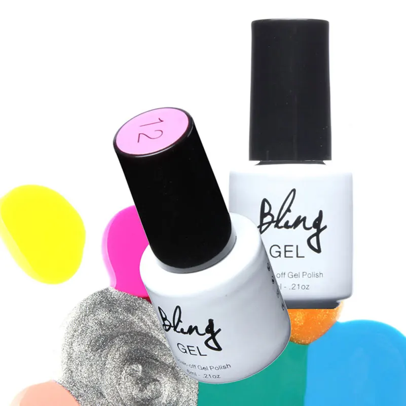 1 PCS Nail Gel Polish Base Top Coat Soak Off Permanent UV Gel Bling Mood Nail