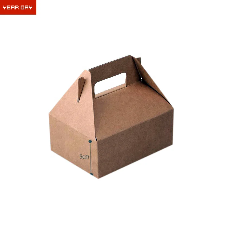 Black Large Gable Kraft Paper  Cupcake Box with Handle