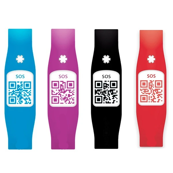 Custom Caduceus Symbol engraved Silicone QR bracelet with metal buckle