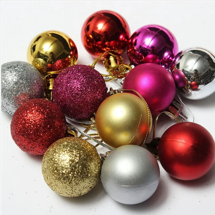 
24pcs/lot 4cm Christmas Tree Decor Ball Bauble Hanging Xmas Party Ornament decorations for Home Christmas decorations 