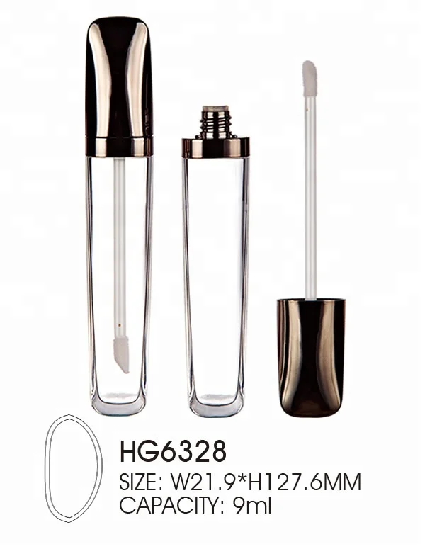 Flat Ellipse shaped make your own brand lipgloss bottle lip tint tube liquid lipstick packaging