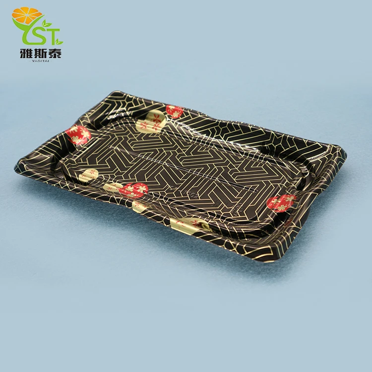Disposable take away box pp/ps sushi tray with lid